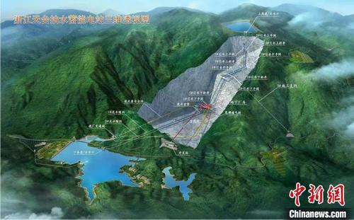 中国侨网浙江天台抽水蓄能电站三维透视图 天台县发展和改革局供图