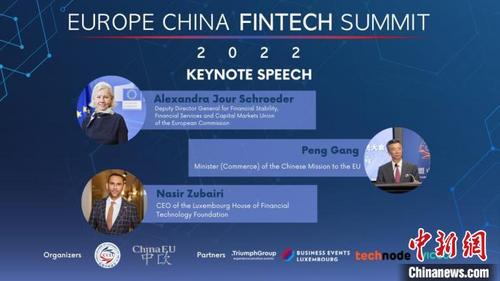 中国侨网首届“中欧金融科技峰会”意在落实中欧高层共识，促进中欧金融科技和数字经济合作。　欧盟中国商会供图