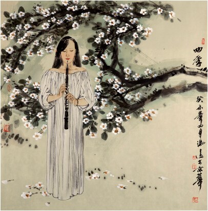 中国侨网四季(70cm*70cm 纸本设色)-冯远(中国大陆)-1995