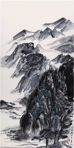 中国侨网山峦（138cm*68cm纸本水墨）-吴冰（中国大陆）-2013