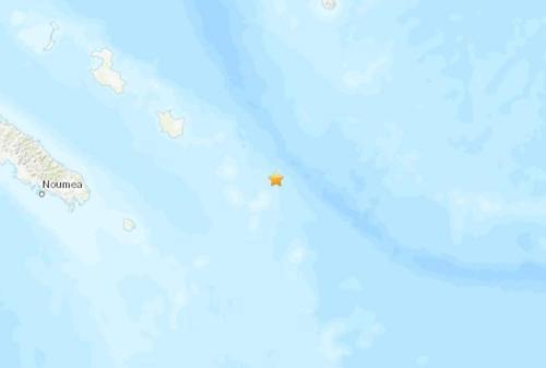 中国侨网洛亚蒂群岛附近发生7.6级地震。（图片来源：美国地质勘探局网站截图）