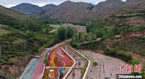 中国侨网五月下旬,甘肃省藏族自治州临潭县八角镇庙花山村,山谷下片片花海争奇斗艳。 魏建军 摄