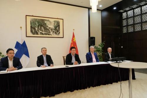 中国侨网驻芬兰使馆举办华侨华人视频座谈会。来源：中国驻芬兰大使馆网站
