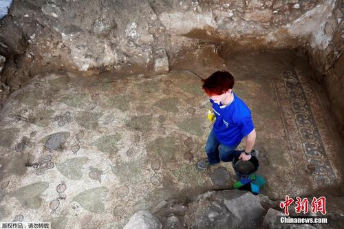 以色列现拜占庭时期马赛克镶嵌画