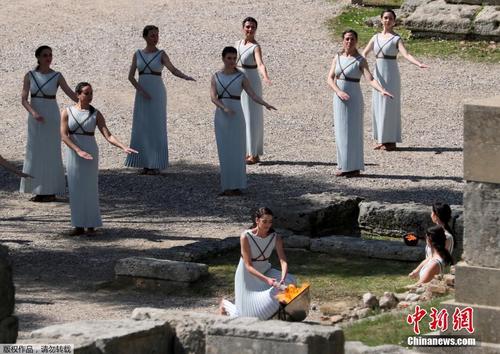 东京奥运会圣火采集彩排在希腊举行