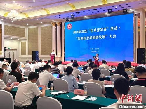 中国侨网7月22日,湖南省2022“侨系张家界”活动·“侨助张家界旅游发展”大会召开。(韩辉 摄) 韩辉 摄