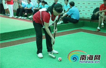 海南省全民健身运动会第四届门球公开赛在海口举行。南海网记者