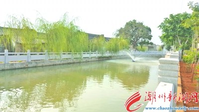 中国侨网枫溪区詹厝村往日淤泥垃圾堆积的小溪和池塘如今变得干净清澈了。