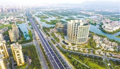 中国侨网经过综合整治后的瓯海大道。 苏巧将 航拍