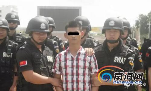 中国侨网犯罪嫌疑人许某壮被警方抓获。万宁警方供图