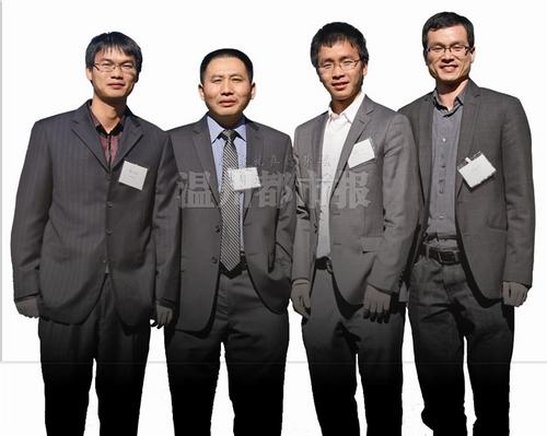 中国侨网图为全美温州博士协会的4位发起人(左起依次是曹光植、黄乐建、黄忠强、徐建武)