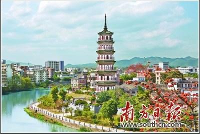 中国侨网罗定明代文塔是南江文化的代表性建筑之一。