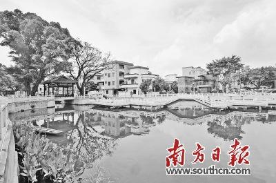中国侨网南庄龙津村改造后环境优美的良宝维则公园。 戴嘉信 摄