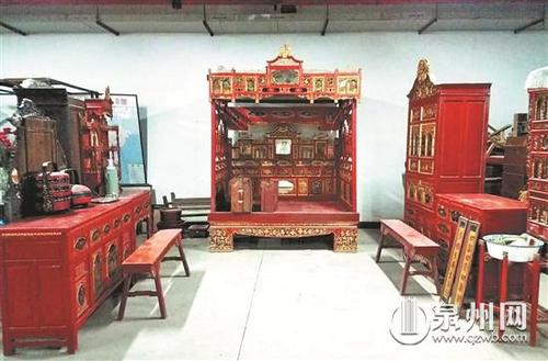 中国侨网婚房家具和婚俗用品保存完整 （晋江博物馆供图）