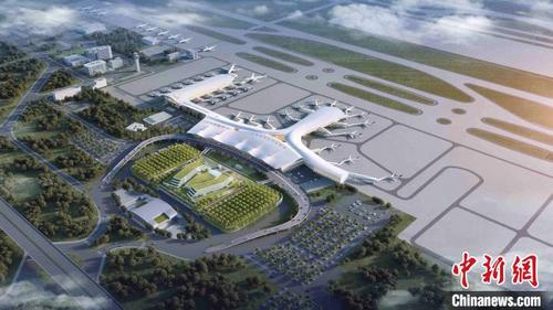 中国侨网扩建完成后的揭阳潮汕机场效果图(无虚线标识) 广东机场集团供图