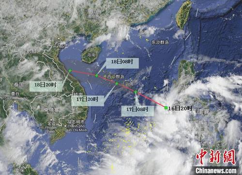 中国侨网南海热带低压可能生成位置及移动方向示意图。海南省气象局 提供