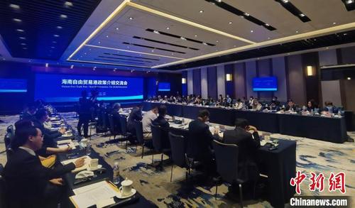中国侨网海南自由贸易港政策介绍交流会4日在海口举行。　张茜翼　摄