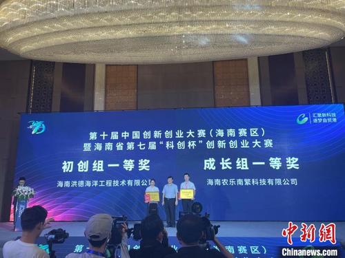 中国侨网海南省第七届“科创杯”创新创业大赛颁奖典礼。　黄艺　摄