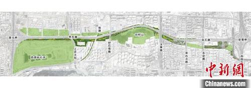 中国侨网图为北京市海淀区阜石路景观廊道项目示意图。　海淀区委宣传部供图
