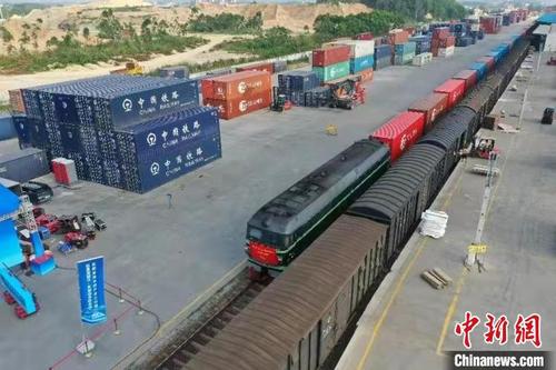 中国侨网江门北站首开至德国中欧班列 广铁集团供图