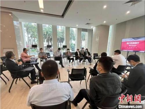 中国侨网海南省小微企业贷款服务中心为海南省投资协会企业提供贷款产品咨询服务。 海南省小微企业贷款服务中心供图