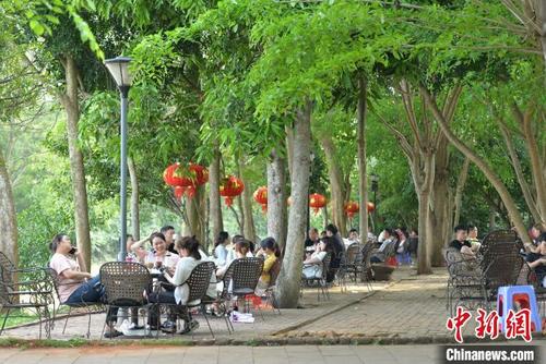 中国侨网福山老咖啡馆不仅周末宾客盈门，平日里也是熙熙攘攘。　凌楠　摄