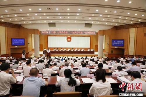 中国侨网广西壮族自治区十三届人大常委会第二十九次会议现场。 陈玲玲 摄