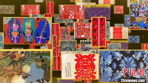 中国侨网年俗文化板块包括民间绘画展,借博大精深的中华文化传递浓浓年味。布鲁塞尔中国文化中心供图