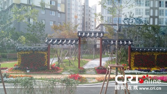 中国侨网具有中国建筑特色的花坛