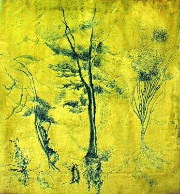 中国侨网蓝巧茹的作品《Spirited Trees》。（美国《世界日报》）