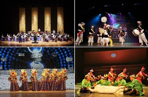 中国侨网资料图片:韩中民族艺术表演。(韩联社)