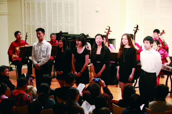 中国侨网北卡民乐团杜克演出现场。（美国《侨报》）