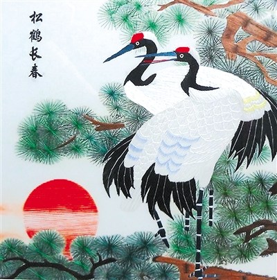 中国侨网刺绣作品。