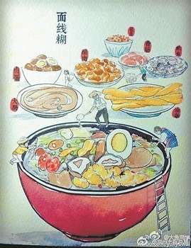 中国侨网李梓瑜手绘的泉州美食。（谢宜萱 摄）