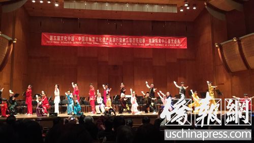 中国侨网新泽西州的各个族裔青少年表演武术博得观众喝彩。(美国《侨报》/林菁 摄)