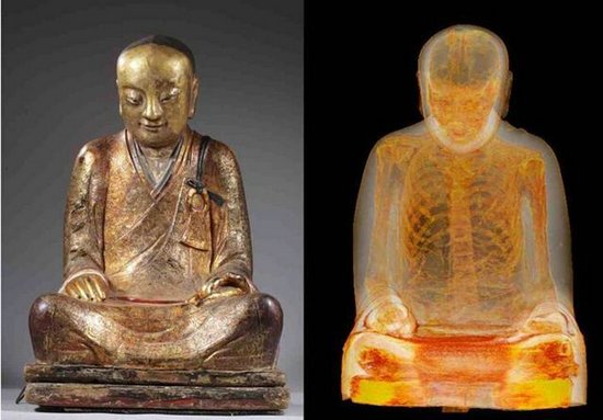 中国侨网千年佛像和佛像CT扫描片