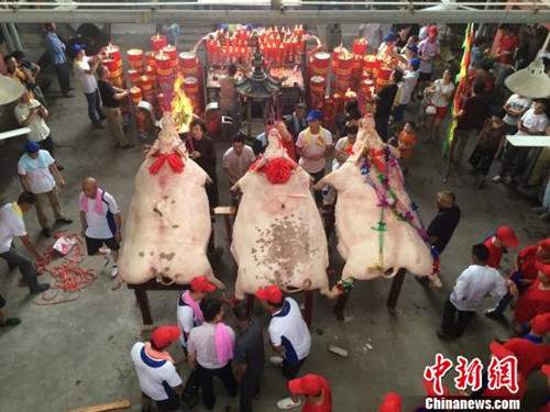 图为抬大公活动现场。(王林