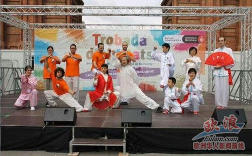 图为精彩的太极表演。(西班牙欧浪网)