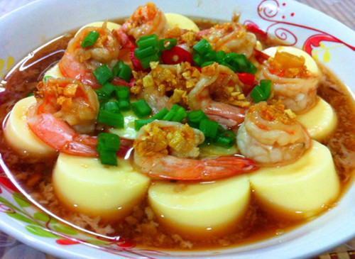 教你做滑嫩爽口的玉子豆腐蒸虾仁