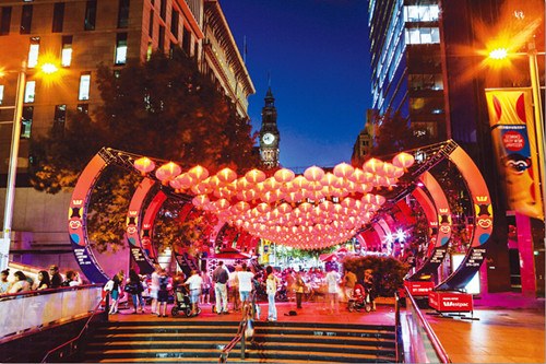 2016年春节庆典活动的马丁广场。(澳洲《新快报》资料图)