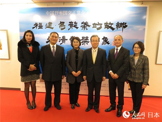中国侨网中国驻日大使程永华、大使夫人汪婉参赞莅临观展