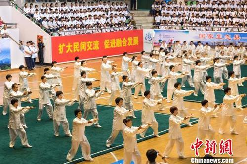 中国侨网6月19日，第九届海峡论坛·海峡两岸传统武术大赛在白鹤拳发源地福建永春开幕。　康庆平　摄