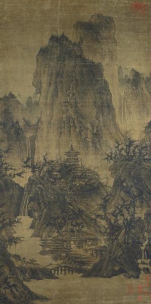 中国侨网纳尔逊-阿特金斯艺术博物馆收藏的李成作品《晴峦萧寺图》。