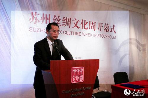 中国侨网中国驻瑞典大使桂从友致辞。吕程 摄