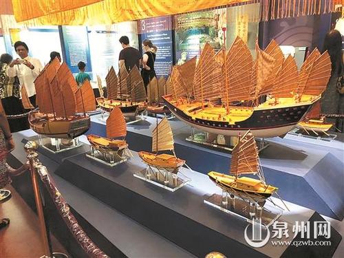 中国侨网本次展出，泉州海交馆提供了近四分之三展品。