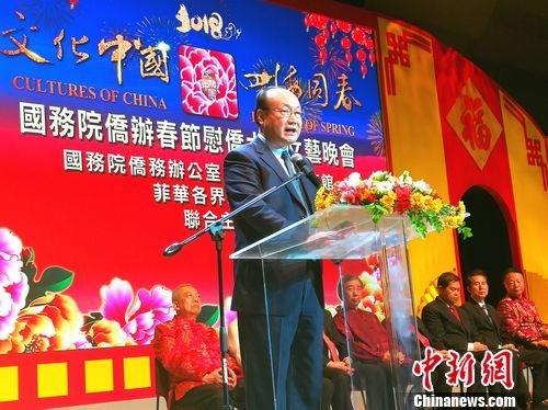 中国侨网中国海外交流协会江岩副会长致辞。中新社 关向东 摄