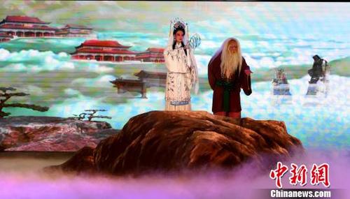 中国侨网国家非遗陆丰正字戏精品剧《妈祖》首登“妈祖故里”献演。 陈启任 摄