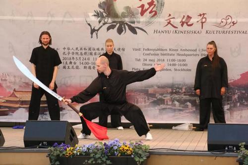 中国侨网活动现场武术表演。