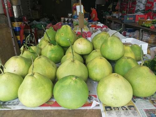 中国侨网寓意月圆人团圆的中秋节，当然少不了应节水果柚子。（马来西亚《星洲日报》）