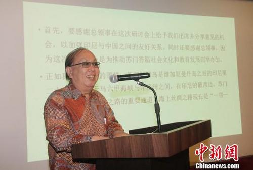 中国侨网资料图:印尼华裔总会副总主席、执行主席黄印华。林永传 摄